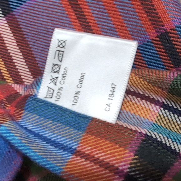 Stenströms Madras Plaid Slimline Button Down Shirt Size XL In Multicolor - Picture 7 of 10